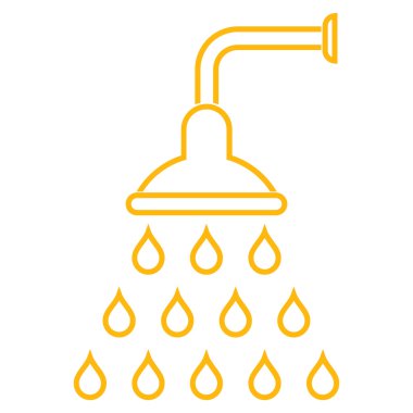 Duş anahat vektör simgesi