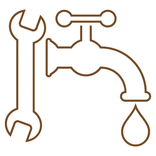 Plumbing Outline Vector Icon — Stock Vector