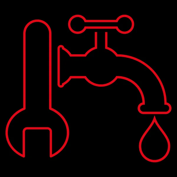 Plumbing Outline Vector Icon — Stock Vector