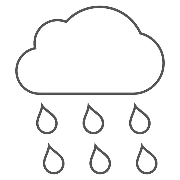 Rain Cloud Outline Vector Icon — Stock Vector © anastasyastocks.gmail ...