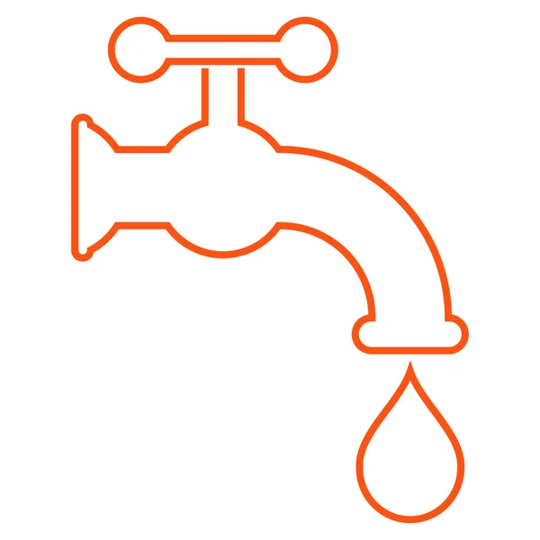 Water Tap Outline Vector Icon — Stock Vector