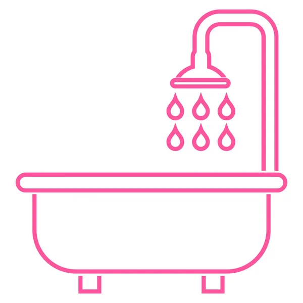 Esquema de baño de ducha Vector icono — Vector de stock