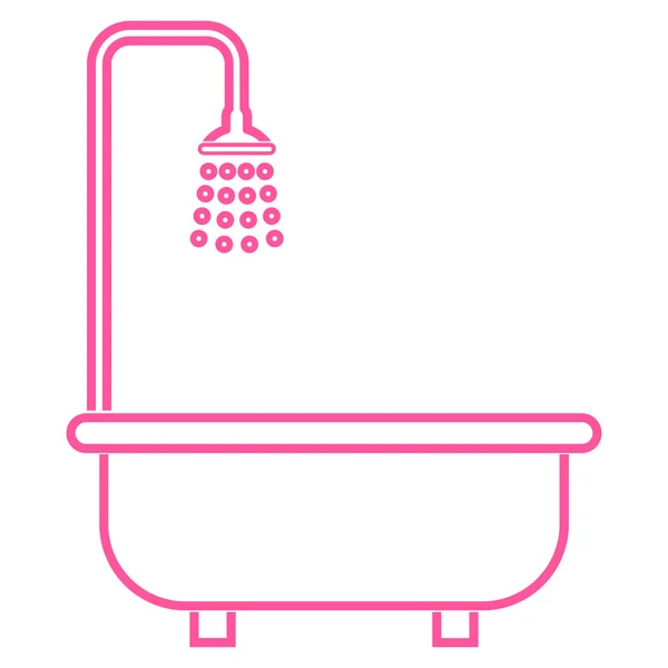 Esquema de baño de ducha Vector icono — Vector de stock