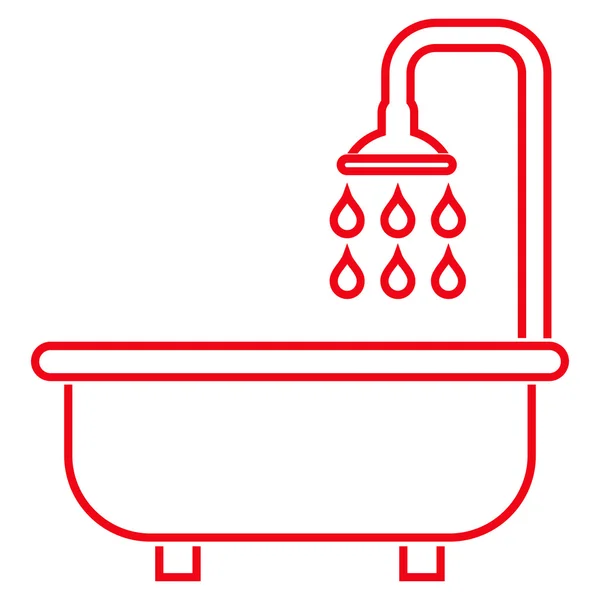 Shower Bath Outline Vector Icon — Stock Vector