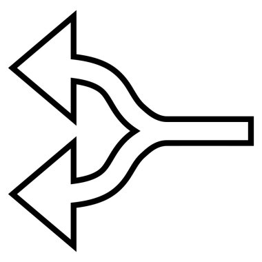 Split oklar sol ince çizgi vektör simgesi