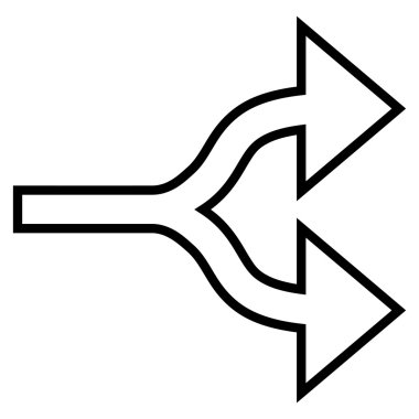 Split oklar sağ kontur vektör simgesi