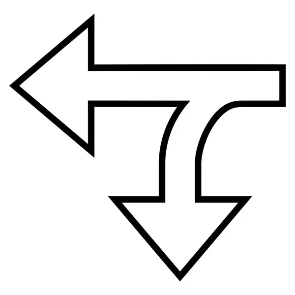 Векторная икона "Split Direction Left Down" — стоковый вектор
