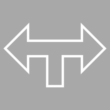 Kavşak ok sol sağ kontur vektör simgesi