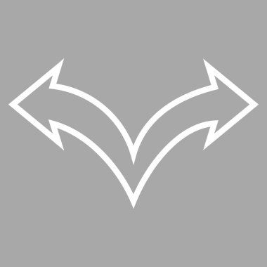 Kavşak ok sol sağ kontur vektör simgesi