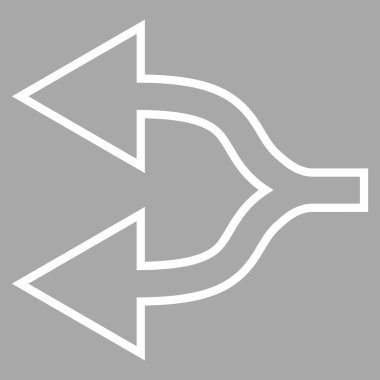 Kavşak ok sol anahat vektör simgesi