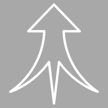 İnce çizgi vektör simge yukarı ok birleştirme