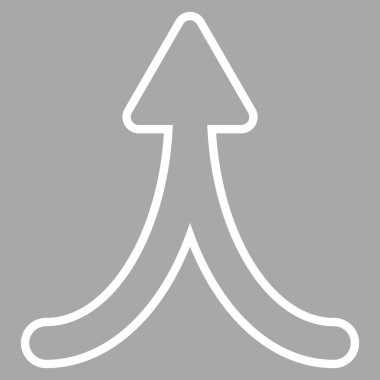 İnce çizgi vektör simge yukarı ok birleştirme