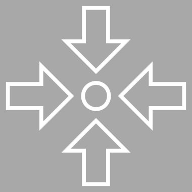 Basınç merkezi anahat vektör simgesi