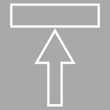 Yukarı kontur vektör simgesi itmek