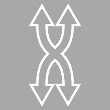 Shuffle okları dikey anahat vektör simgesi