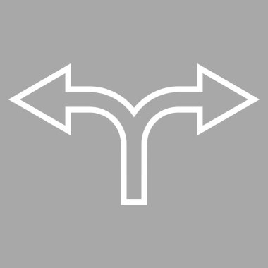 Split ok sol sağ kontur vektör simgesi