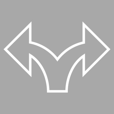 Sol bölme ok sağ kontur vektör simgesi