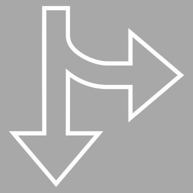 Kontur vektör simgesi aşağı yön bölme