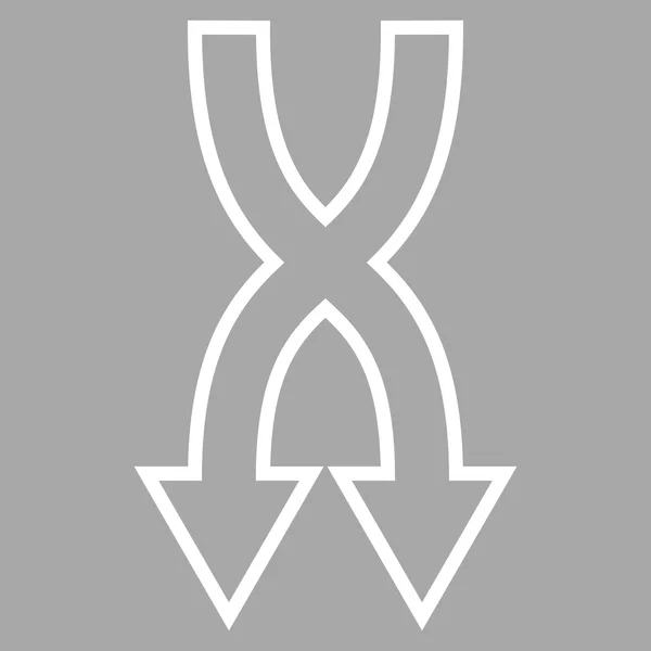 Náhodně šipky dolů kontury vektorové ikony — Stockový vektor