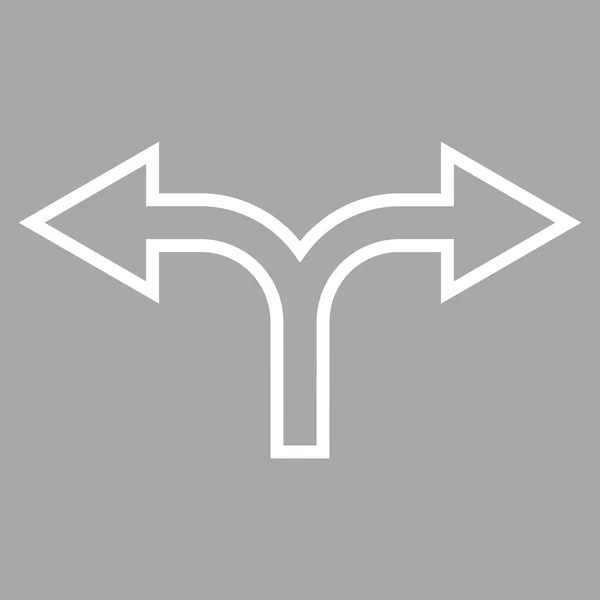Icona vettoriale con tratto destro sinistro freccia divisa — Vettoriale Stock