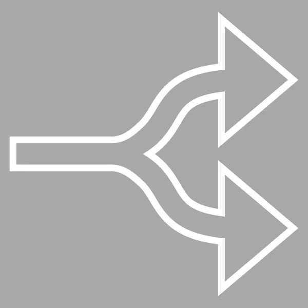Split pilar rätt kontur vektor Icon — Stock vektor