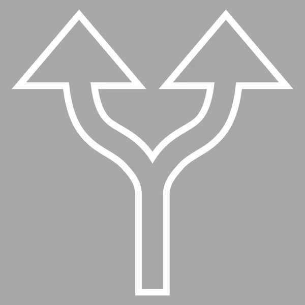Split Arrows Up Outline Vector Icon — Stock Vector