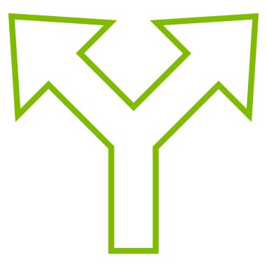 Bifurkasyon ok sol şu ince çizgi vektör simgesi