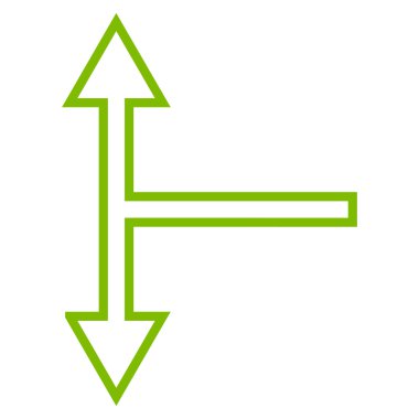 Anahat vektör simgesi aşağı yukarı çatallanma ok