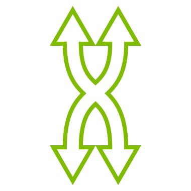 Shuffle okları dikey kontur vektör simgesi