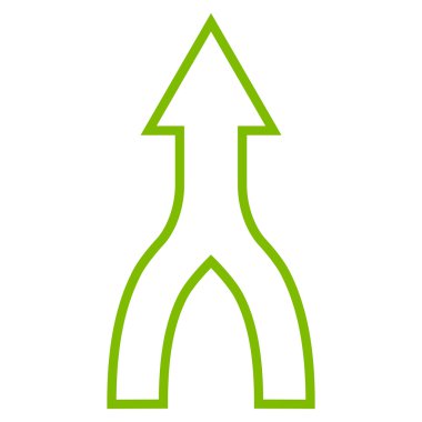 İnce çizgi vektör simge yukarı ok birleştirmek