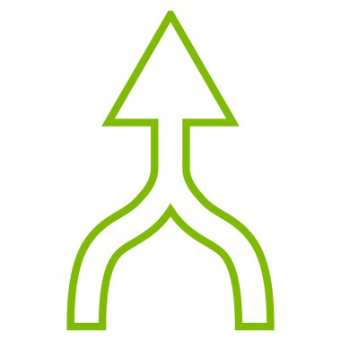 İnce çizgi vektör simge yukarı ok birleştirmek