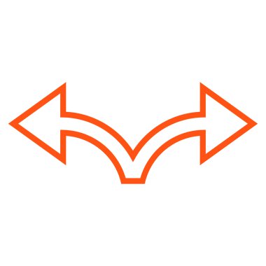 Bifurkasyon ok sol şu ince çizgi vektör simgesi