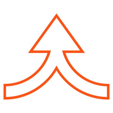 Kontur vektör simge yukarı bağlantı ok