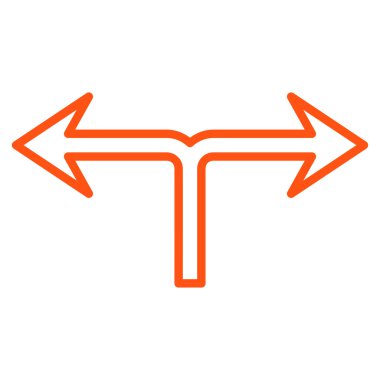 Ok sol sağ kontur vektör simgesi bölmek