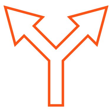 İnce çizgi vektör simge yukarı kavşak ok