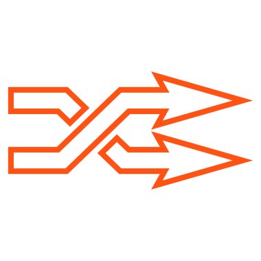 Okları yatay kontur vektör simge mix