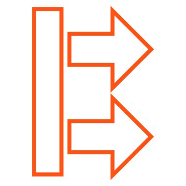 Oklar kontur vektör simgesi sağ hareket