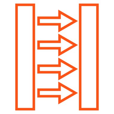 Basınç yatay anahat vektör simgesi