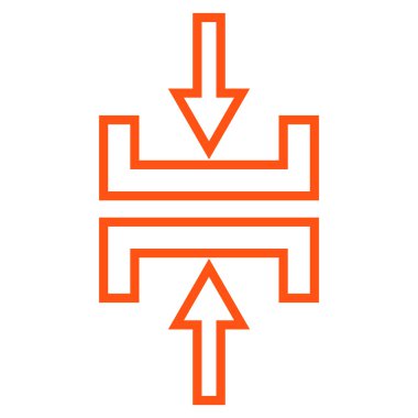 Basınç dikey anahat vektör simgesi