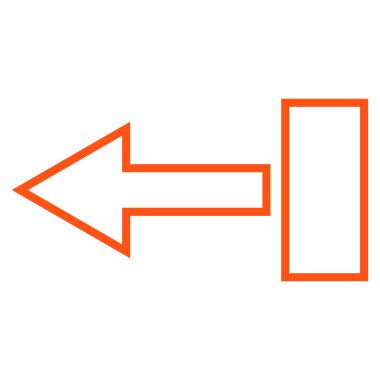 Ok sol kontur vektör simgesi çekin