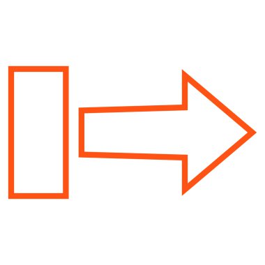 Çekme oku doğru anahat vektör simgesi