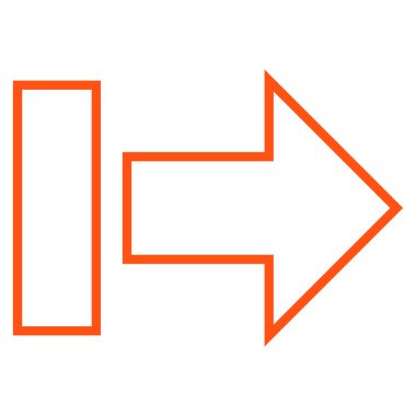 Çekme oku doğru anahat vektör simgesi