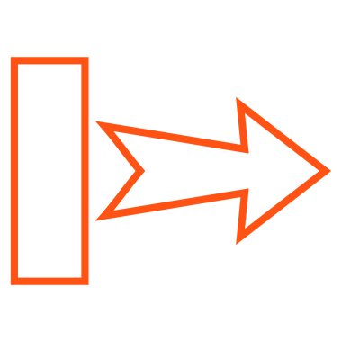 Çekme oku sağ kontur vektör simgesi