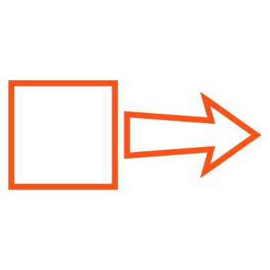 Çekme oku sağ kontur vektör simgesi