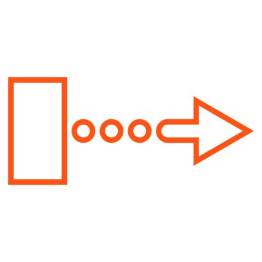 Çekme oku şu ince çizgi vektör simgesi