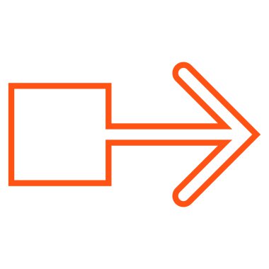 Çekme oku şu ince çizgi vektör simgesi