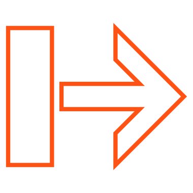 Çekme oku şu ince çizgi vektör simgesi