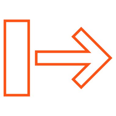 Çekme oku sağ kontur vektör simgesi