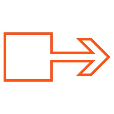 Çekme oku sağ kontur vektör simgesi