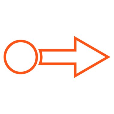 Çekme oku şu ince çizgi vektör simgesi